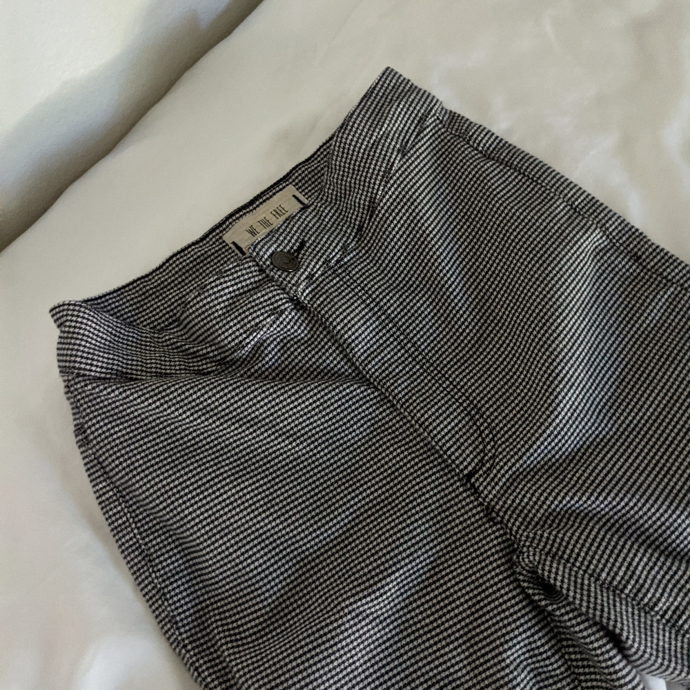 Houndstooth High-Rise Freepeople Cropped Pants